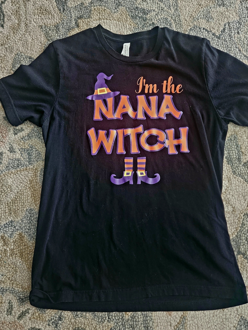 Women's Black 'I'm the Nana Witch' Short Sleeve Graphic Tee